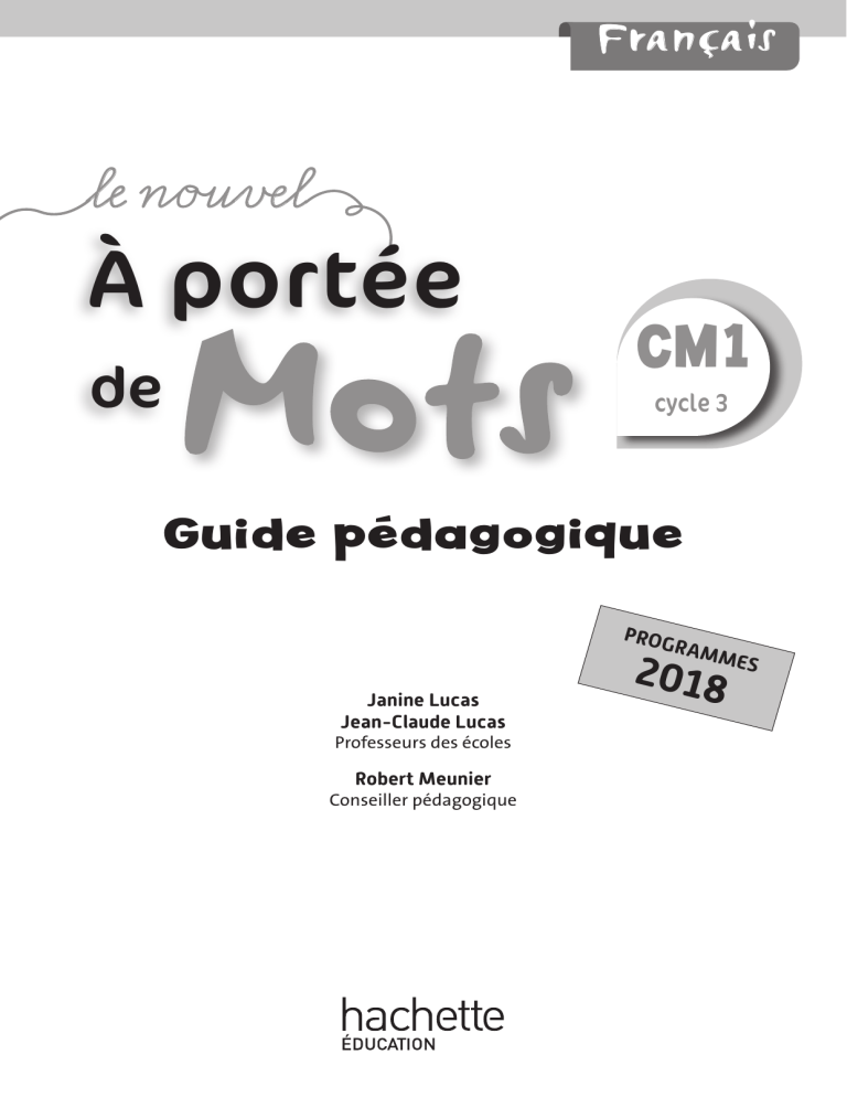 A Port E De Mots Cm Guide P Dagogique Ed