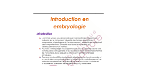 Cours embryologie 1