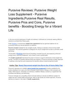 Puravive Reviews  Puravive Weight Loss Supplement - Puravive  Ingredients, Real Results, Pros and Cons, Puravive benefits - Boosting Energy for a Vibrant Life
