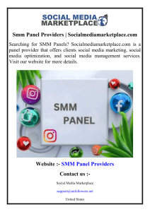 Smm Panel Providers Socialmediamarketplace.com
