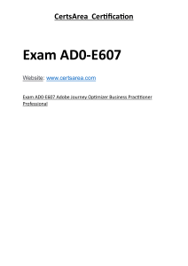 Exam AD0-E607 Adobe Journey Optimizer Business Practitioner Professional