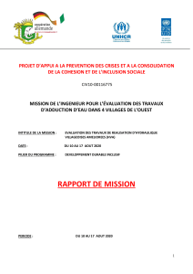 Rapport mission  Maninga évaluation travaux  HVA