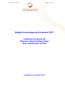 Note de synthèse du budget économique prévisionnel 2017