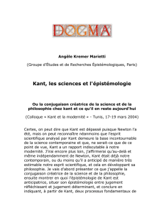 Kant, les sciences et l`épistémologie