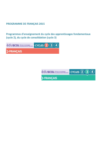 Programme pour le cycle 2