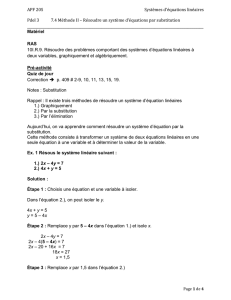 APF 20S Systèmes d`équations linéaires Pdel 3 7.4 Méthode II