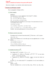 Espace R n Limite et continuité des fonctions d`une partie de R p
