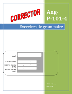 CORRIGÉ Exercices Grammaire P-101-4