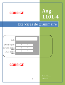 Exercices Grammaire 1101-4 CORRIGÉ