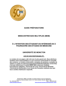 guide préparatoire - Université de Moncton
