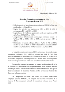 Synthèse du budget économique prévisionnel 2015