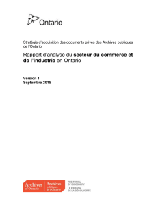Annexe A: Analyse des sous-secteurs du commerce et de l`industrie