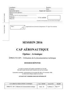 EP1 - Dossier Sujet - CAP Aéronautique option Systèmes