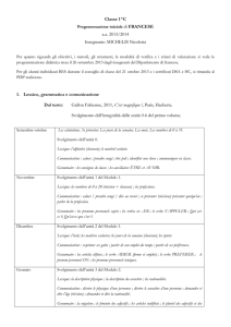 Classe 1^C Programmazione iniziale di FRANCESE a.a. 2013/2014