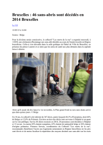 46 sans-abris sont décédés en 2014 Bruxelles