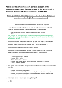 Soins gériatriques pour les personnes âgées en salle d`urgence