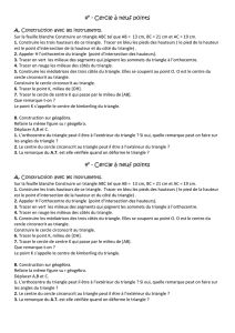 4e - Cercle à neuf points A. Construction avec les instruments. Sur la