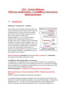 UE3-Guerin-Effets des médicaments, variabilités et interactions