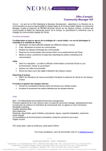 Offre d`emploi Community Manager H/F