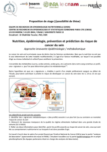 Nutrition, épidémiologie, prévention et prédiction du risque de