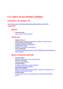 Les cahiers de psychologie politique