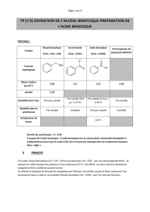 tp (1°s) oxydation de l`alcool benzylique