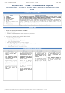 Regards croisés - Thème 1 – Justice sociale et Inégalités