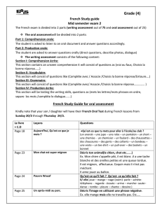 French Study guide Mid semester exam 2