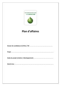 Plan d`affaires - OCP Innovation Fund for Agriculture