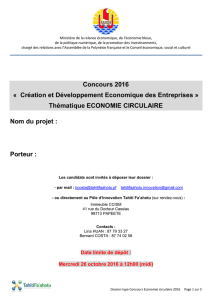 Dossier de candidature - Concours Economie circulaire