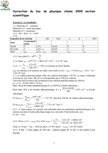 Correction du bac de physique chimie 2009 section