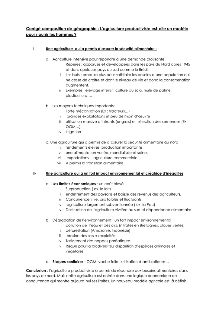 sujet de dissertation geographie seconde