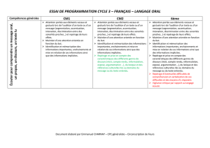 essai de programmation cycle 3 – français – langage oral