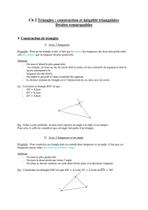 Ch 2 Triangles : construction et inégalité triangulaire Droites