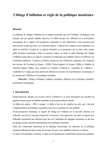 Ciblage d`inflation et règle de la politique monétaire - Hal-SHS