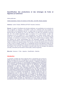 Quantification des productions et des échanges de fruits et