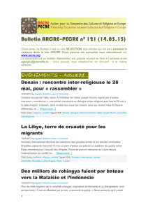 Bulletin ARCRE–PECRE nº 121 (14.05.15)