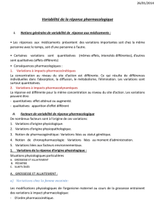 1. Variations à impacts pharmacocinétiques