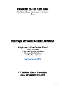 PND 2015 - Professeur Moustapha Kassé
