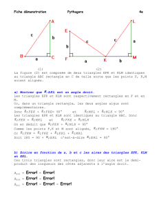 Fiche démonstration Pythagore 4e (1) (2) La figure (2) est composée