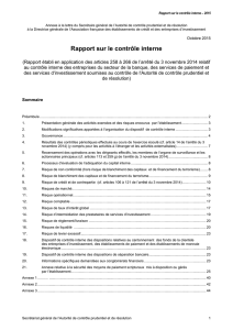 Rapport sur le contrôle interne 2013 - Autorité de contrôle prudentiel