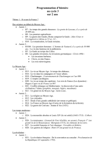Programme d*histoire - Ecole Primaire Le Chat de Fouqueville