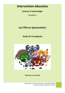ITSS en éprouvettes – Guide de l`enseignant