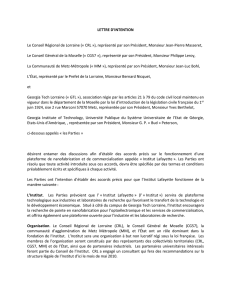 LETTRE D`INTENTION Le Conseil Régional de Lorraine (« CRL