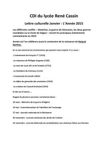 lettre culturelle janvier 2015 - Lycée René Cassin Montfort-sur-Meu