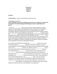 Français IV Les Droits MEP 2.1 10.06.14 Prénom : Les Directions