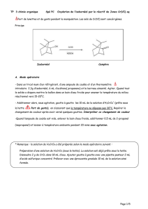 TP 3 chimie organique Spé PC Oxydation de l`isobornéol par le