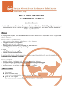 Conditions d`exercice - Banque Alimentaire de Bordeaux et de la