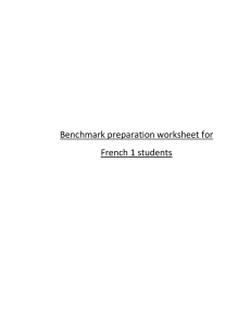 Benchmark preparation worksheet for French 1 students