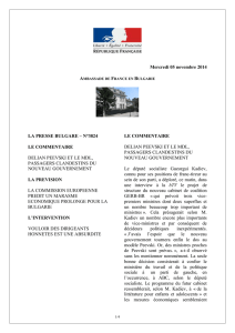 la presse bulgare – n°3824 - Ambassade de France en Bulgarie